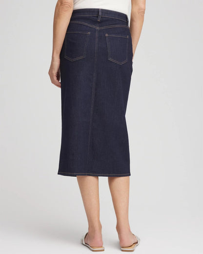 High-Rise Straight Stretch-Denim Skirt - Chico's