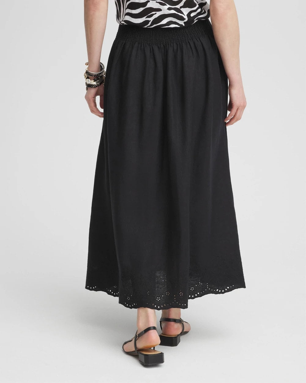 Linen Embroidered Scallop Hem Skirt - Chico's