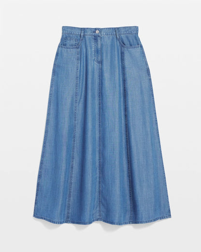 Lightweight Denim Fly Front Midi Skirt - Chico's