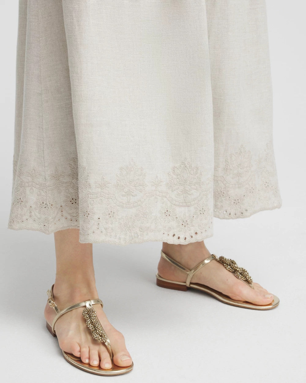 Linen Embroidered Scallop Hem Skirt - Chico's