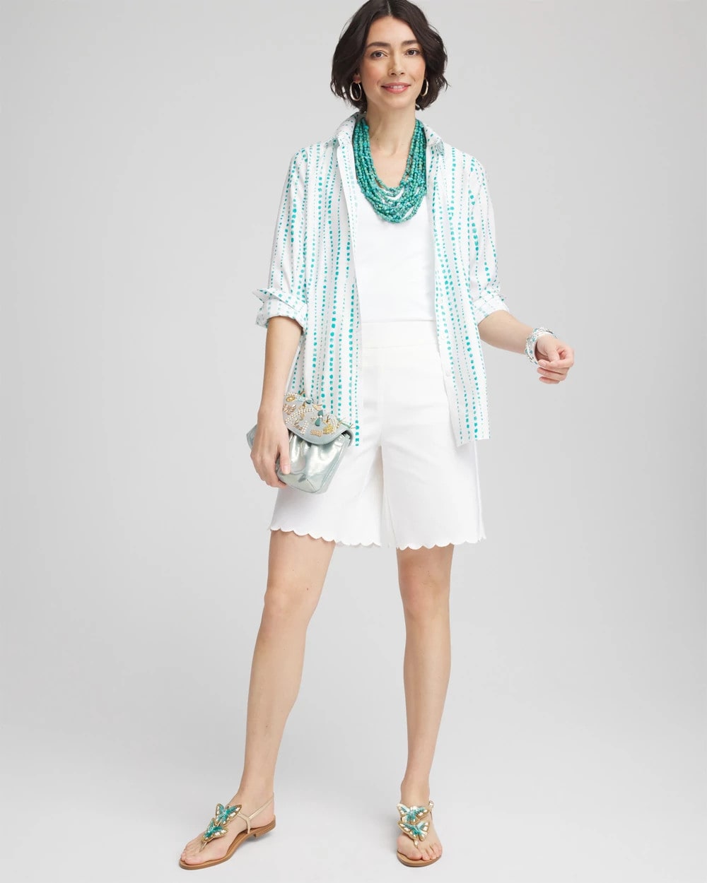 Brigitte™ Pull-On Scallop-Hem Shorts - Chico's