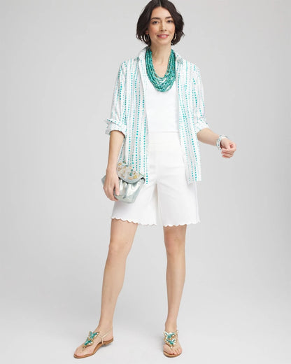 Brigitte™ Pull-On Scallop-Hem Shorts - Chico's