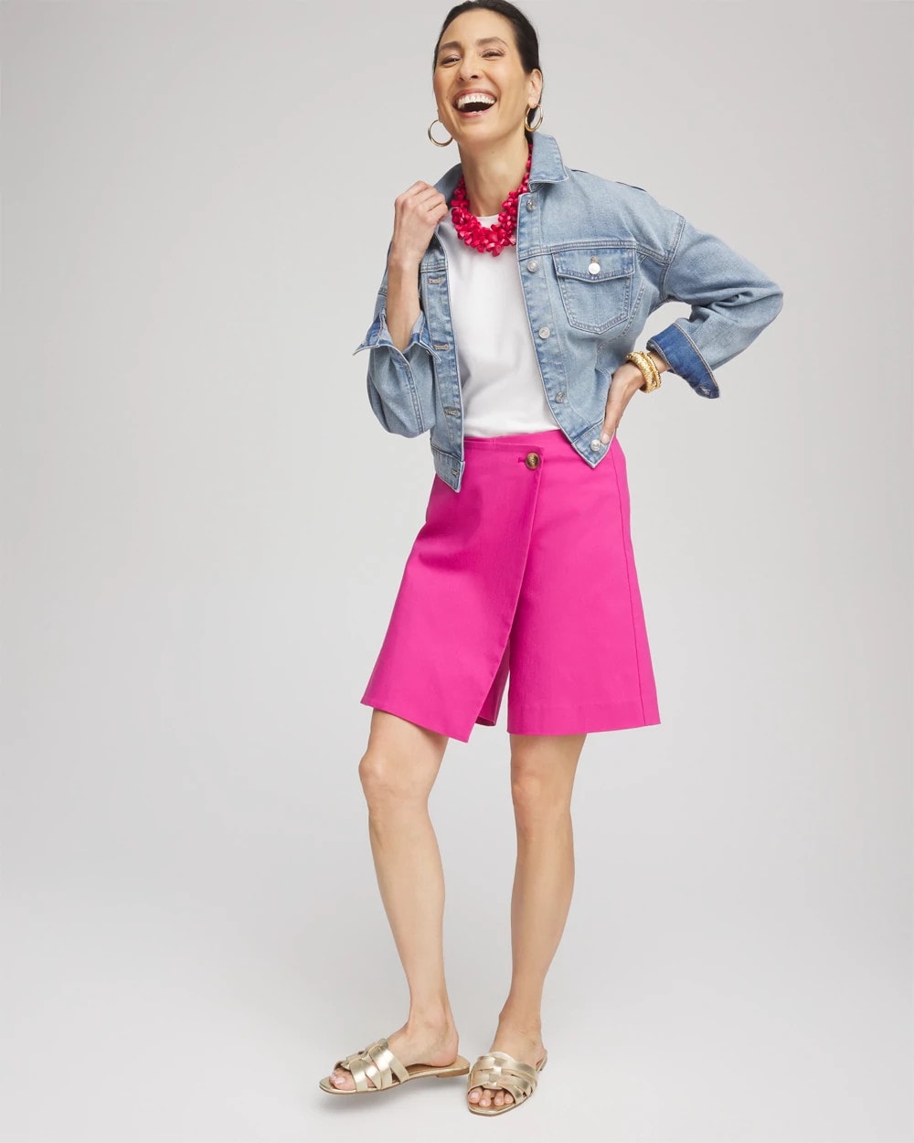 Brigitte™ Pull-On Asymmetrical Wrap Skort - Chico's
