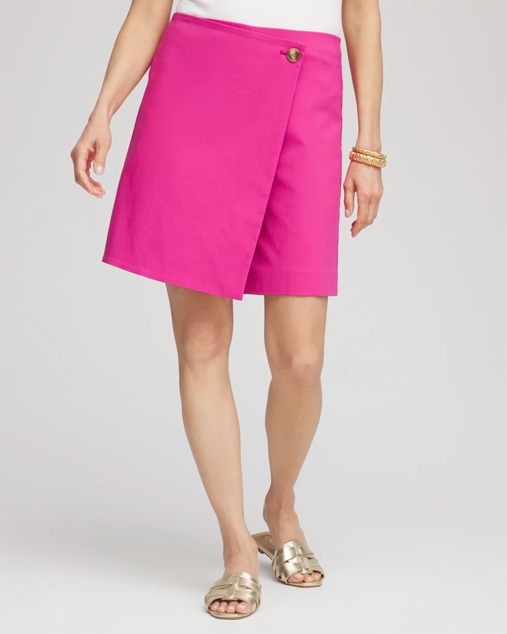 Brigitte™ Pull-On Asymmetrical Wrap Skort - Chico's