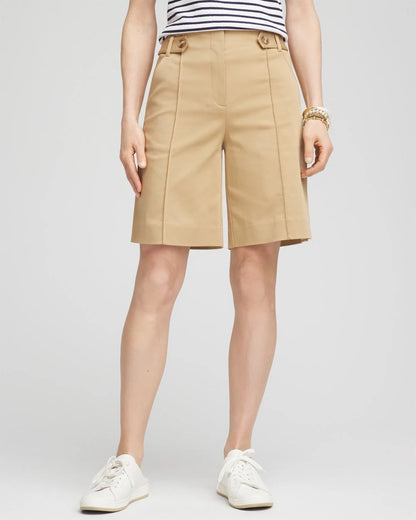 Sateen Tab-Front A-line Shorts - Chico's