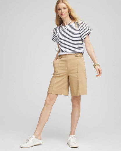 Sateen Tab-Front A-line Shorts - Chico's