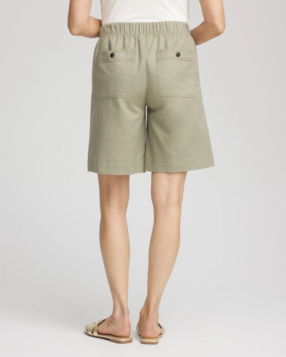 Cotton-Linen Pull-On Utility Shorts - Chico's