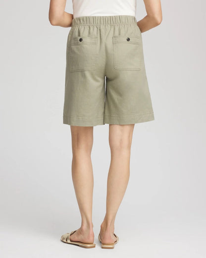 Cotton-Linen Pull-On Utility Shorts - Chico's