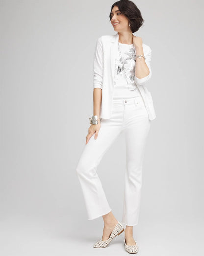 Petite No Stain Girlfriend Fray Hem Kick Flare Jeans - Chico's