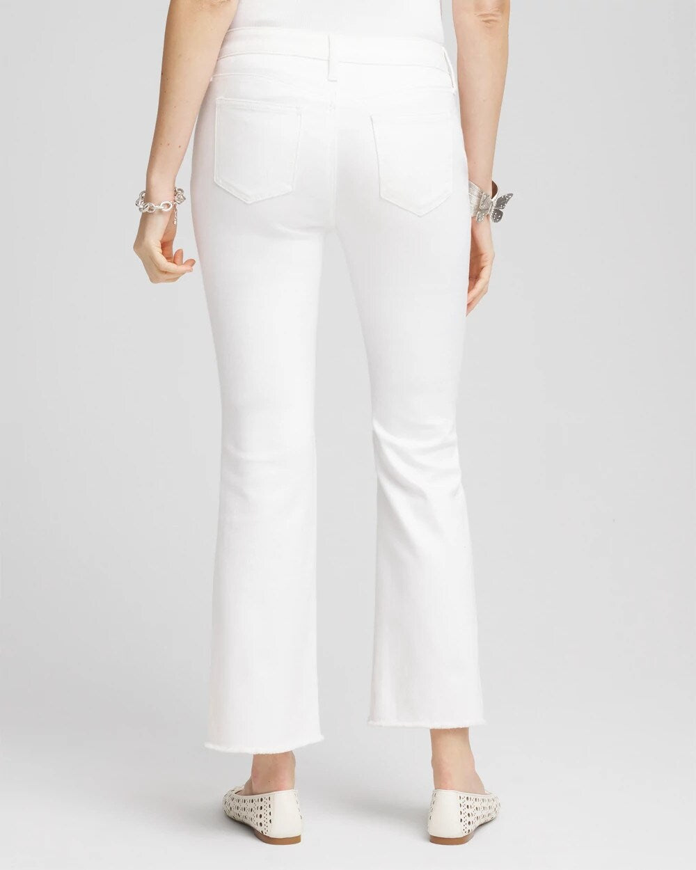 Petite No Stain Girlfriend Fray Hem Kick Flare Jeans - Chico's
