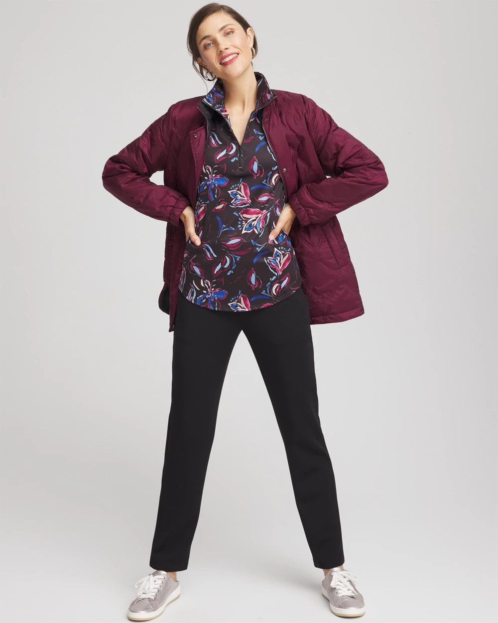 Zenergy® UPF Floral Half-Zip Pullover Top - Chico's