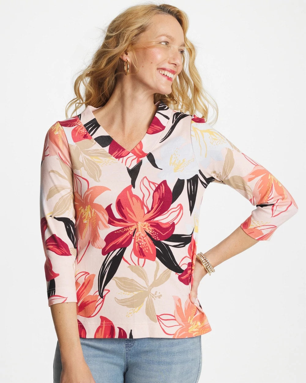 Pima Cotton 3/4 Sleeve Tee - Chico's
