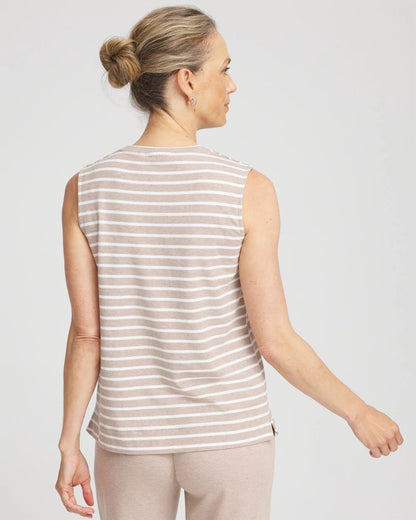 Zenergy® UPF Sleeveless Metallic-Striped Tank - Chico's
