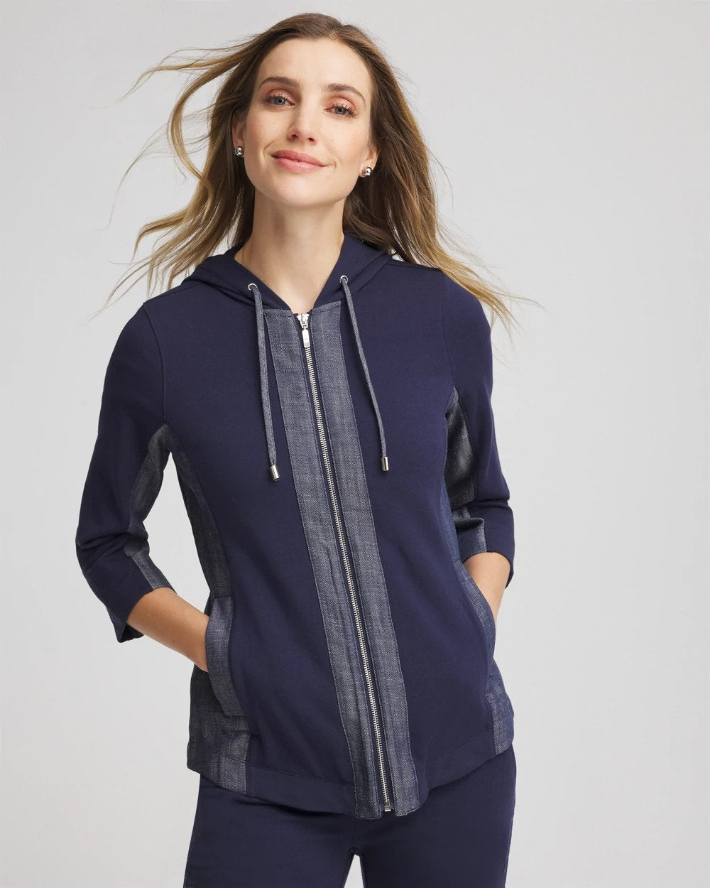 Zenergy® French Terry & Chambray Jacket - Chico's