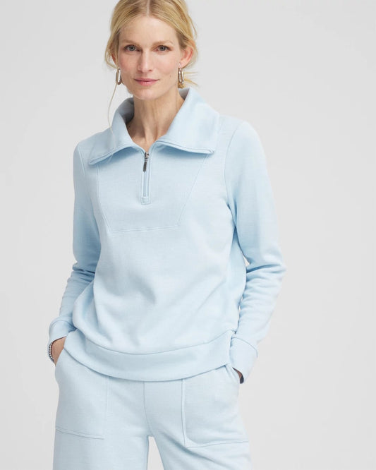 Zenergy® Beach Slub Half-Zip Pullover Top - Chico's
