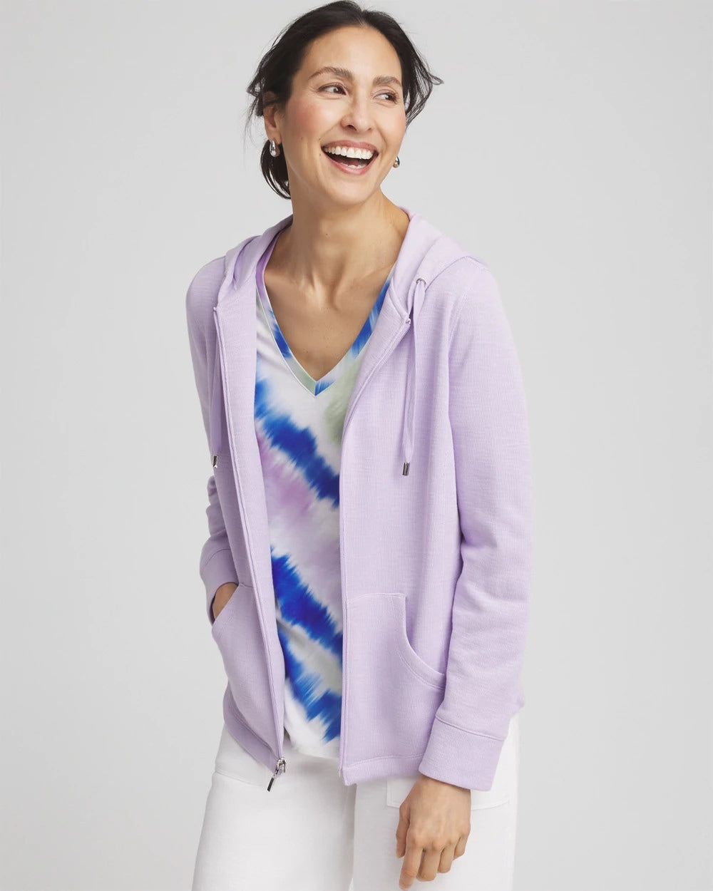 Zenergy® Beach Slub Zip-Front Hoodie - Chico's