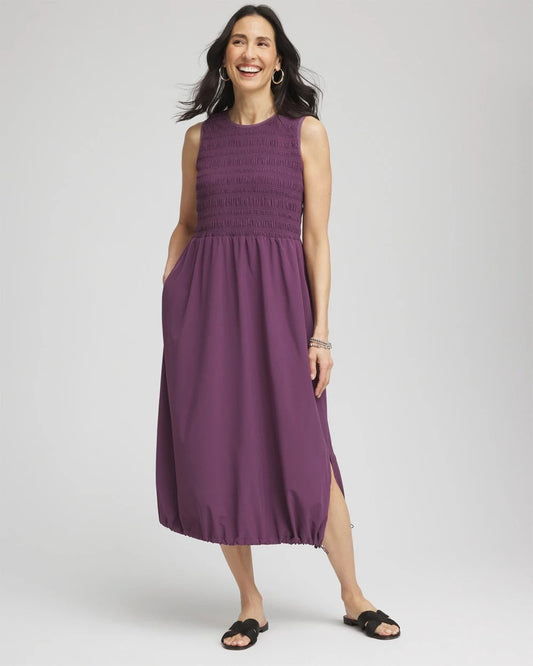 Zenergy® UPF Smocked Midi Dress - Chico's