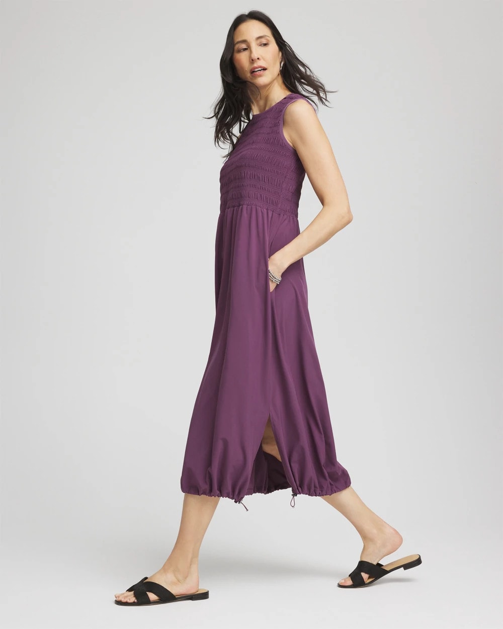 Zenergy® UPF Smocked Midi Dress - Chico's