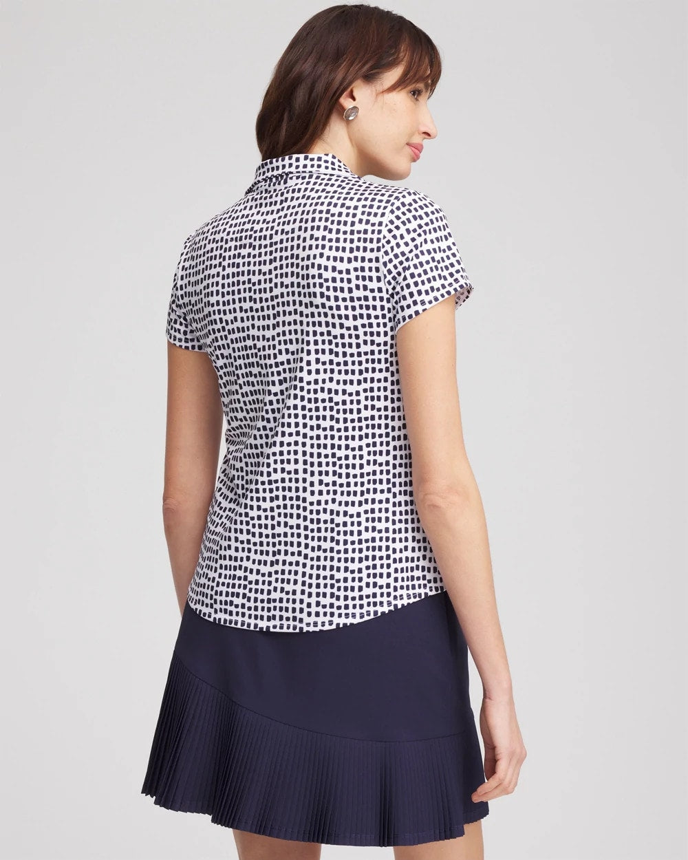 Zenergy® UPF Dots Mockneck Short-Sleeve Top - Chico's