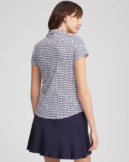 Zenergy® UPF Dots Mockneck Short-Sleeve Top - Chico's