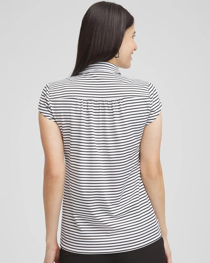 Zenergy® UPF Stripe Cap Sleeve Polo - Chico's