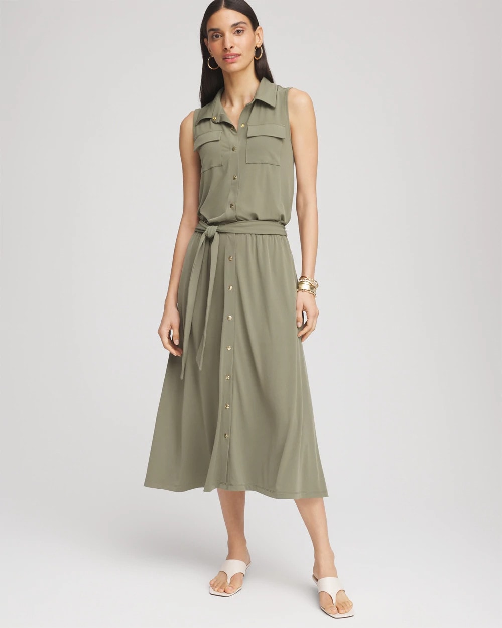 Travelers™ Knit Sleeveless Shirtdress - Chico's