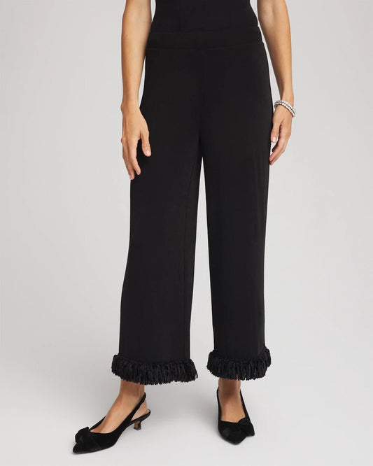 Travelers™ Collection Fringe Hem Cropped Pants - Chico's