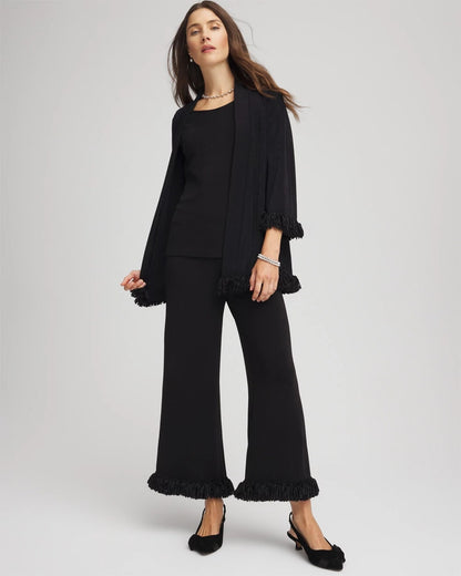 Travelers™ Collection Fringe Hem Cropped Pants - Chico's