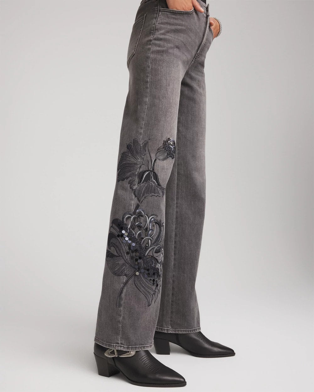 Printed High-Rise Wide-Leg Jean - Chico's