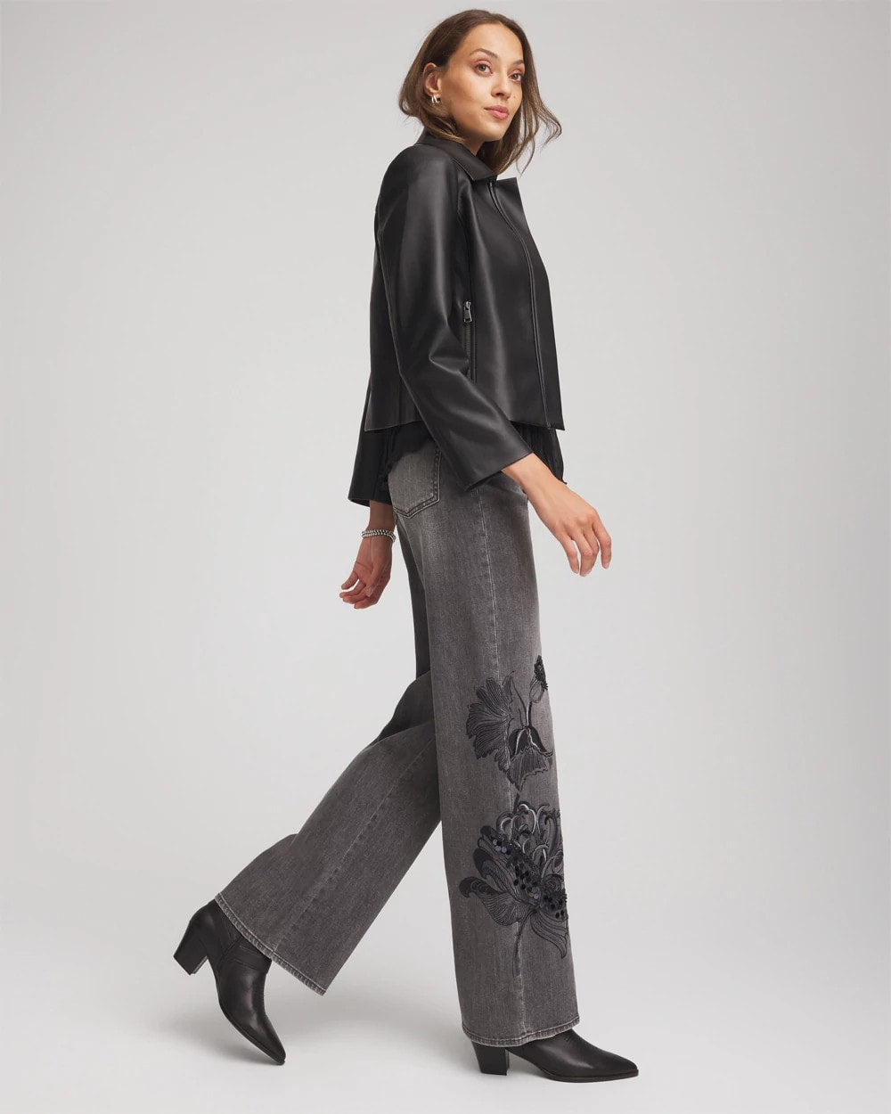 Printed High-Rise Wide-Leg Jean - Chico's