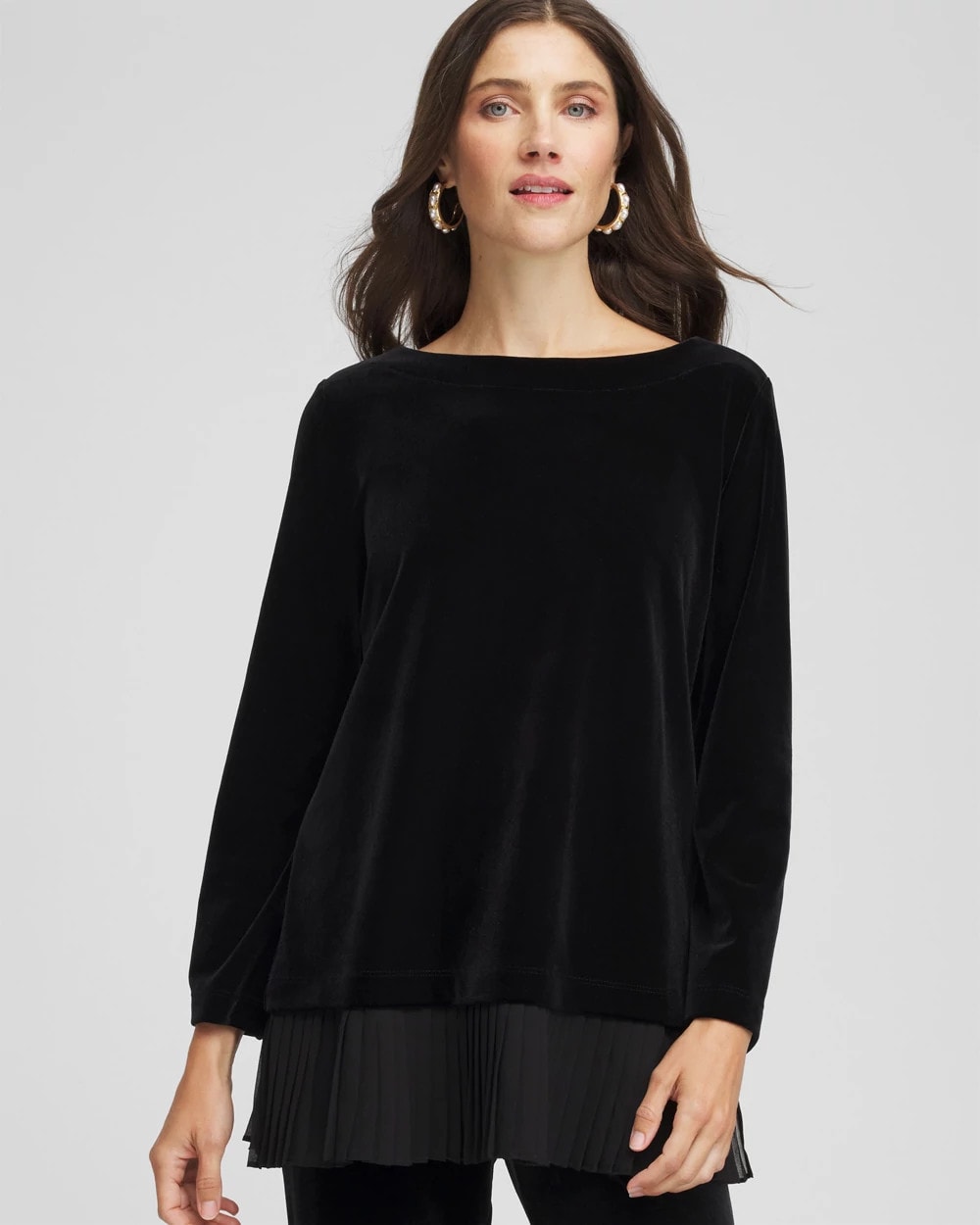 Travelers™ Chiffon Hem Velvet Tunic - Chico's
