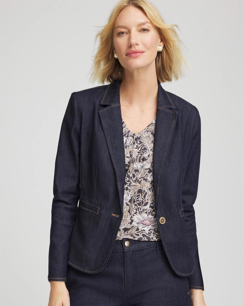 Denim Peplum Blazer - Chico's