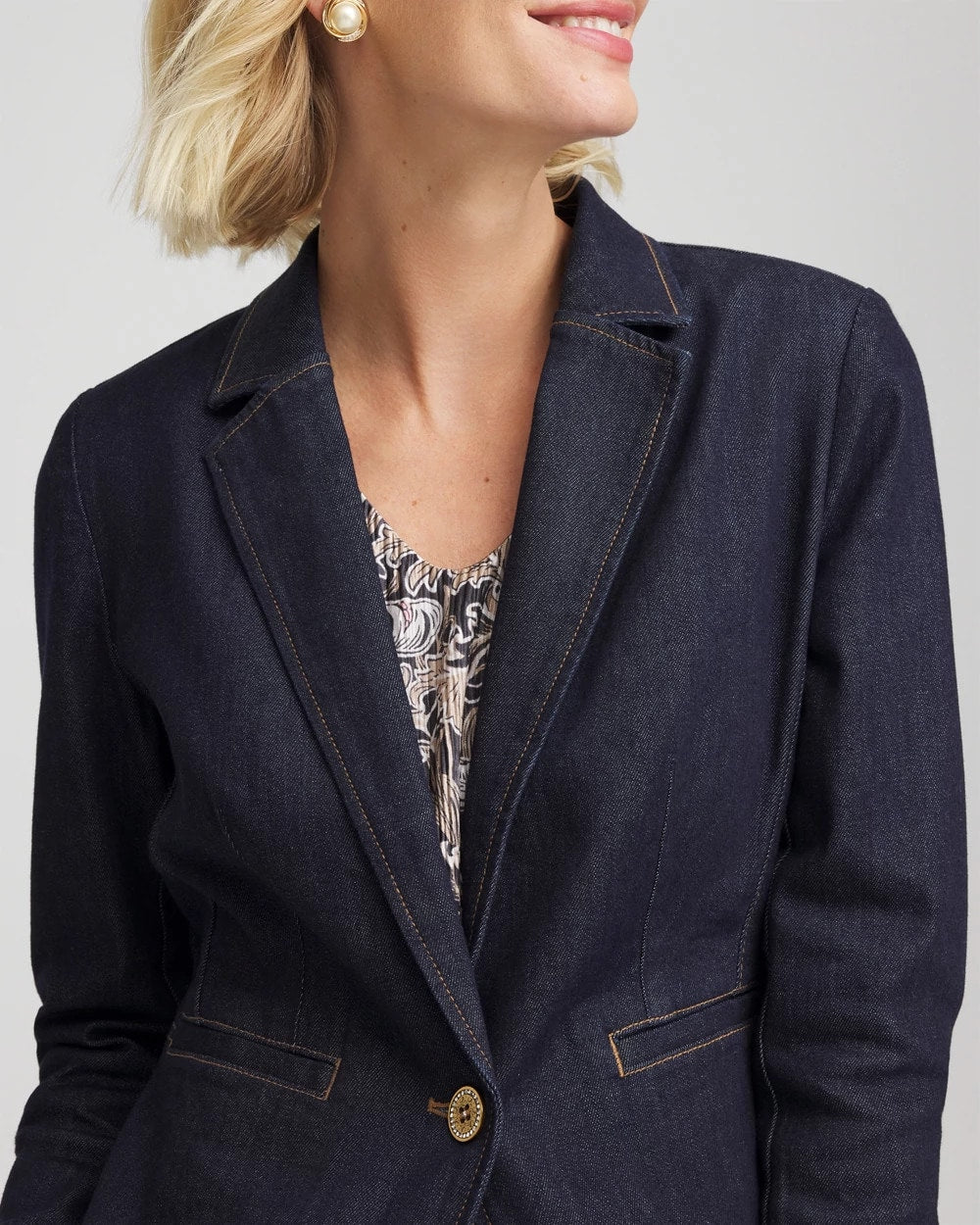 Denim Peplum Blazer - Chico's