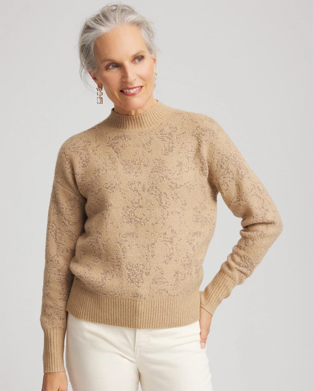 Jacquard Mockneck Pullover - Chico's