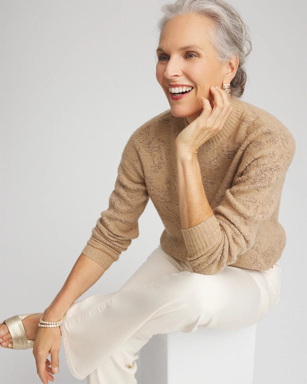 Jacquard Mockneck Pullover - Chico's