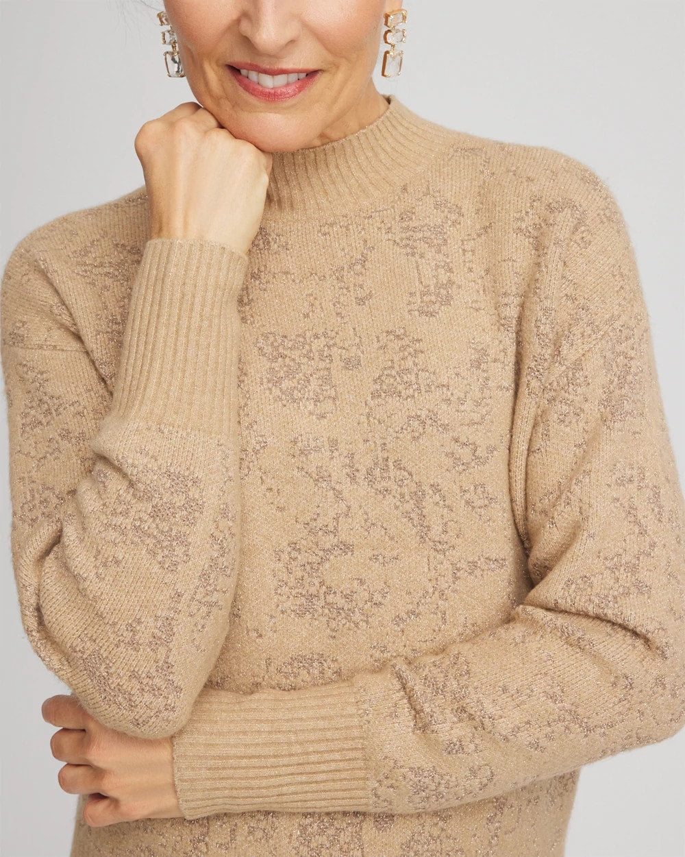 Jacquard Mockneck Pullover - Chico's