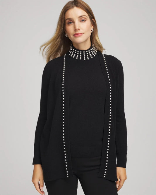 Cashmere Pearl-Trim Cardigan - Chico's