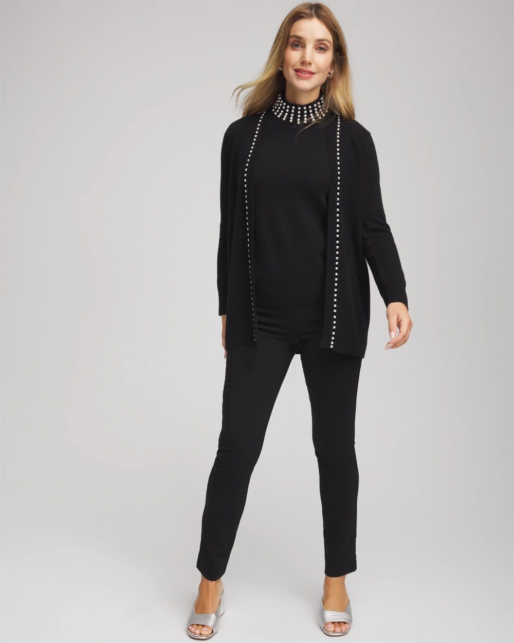 Cashmere Pearl-Trim Cardigan - Chico's