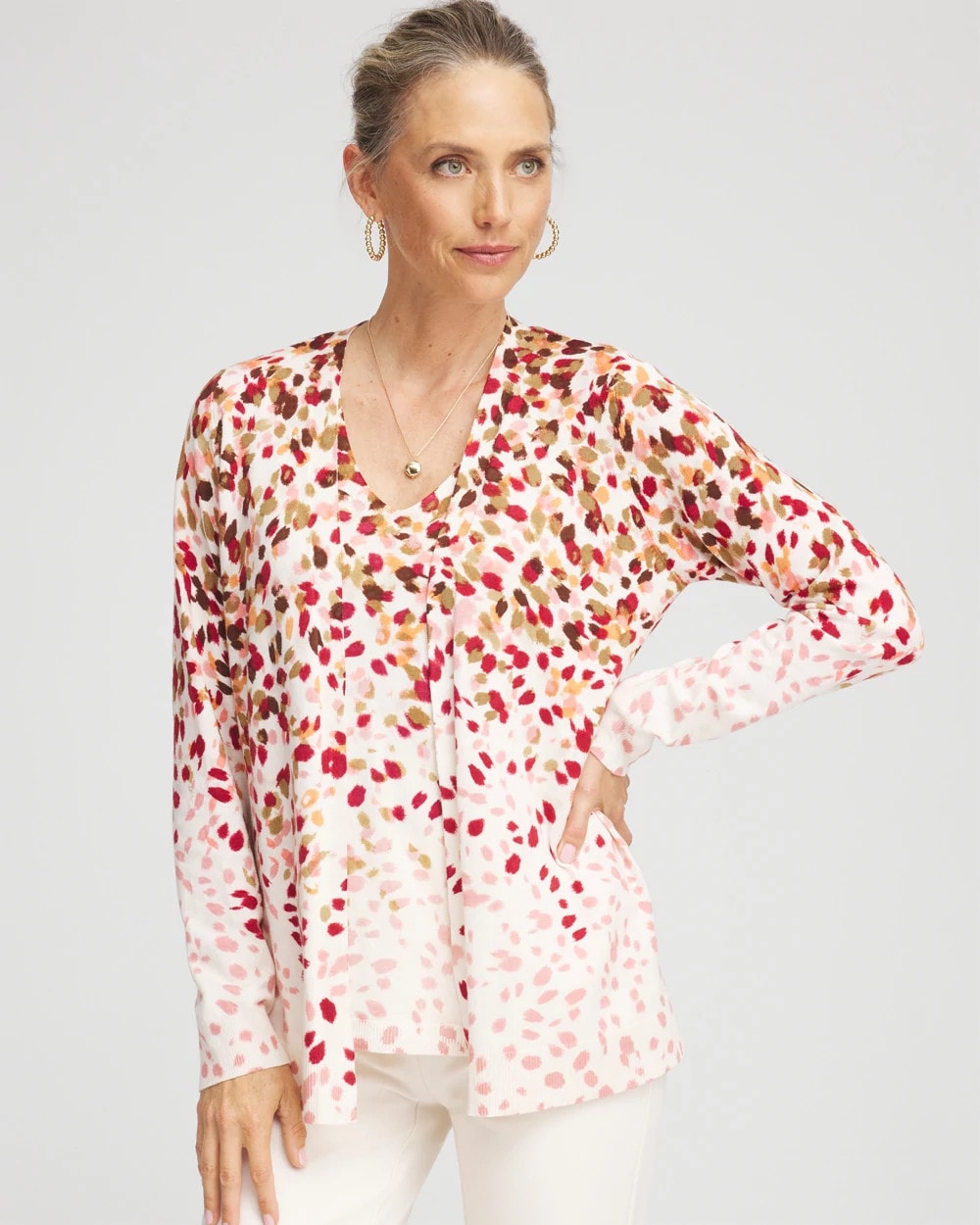Ombré Printed V-Neck Cardigan - Chico's