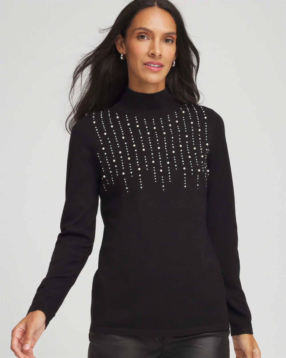 Ella Embellished Mockneck Sweater - Chico's