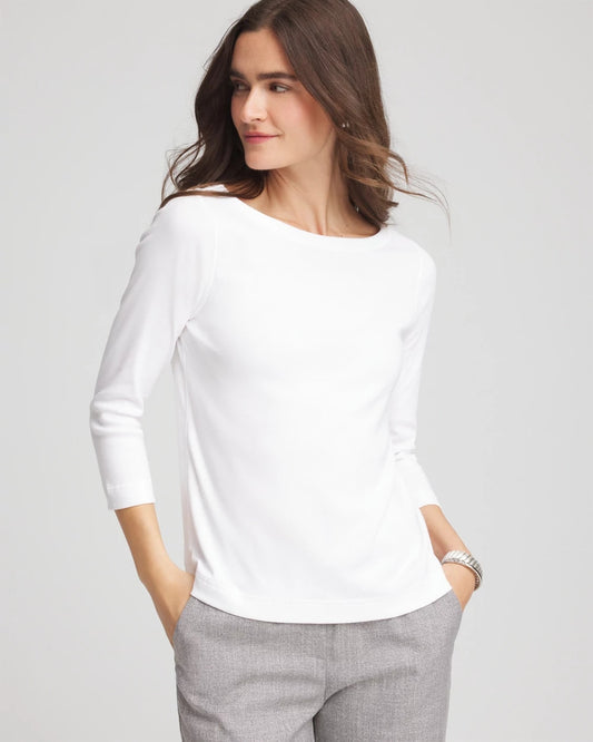 Pima Cotton 3/4 Sleeve Tee - Chico's