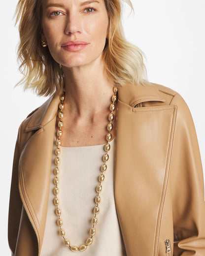 Gold Bead Long Single-Strand Necklace - Chico's