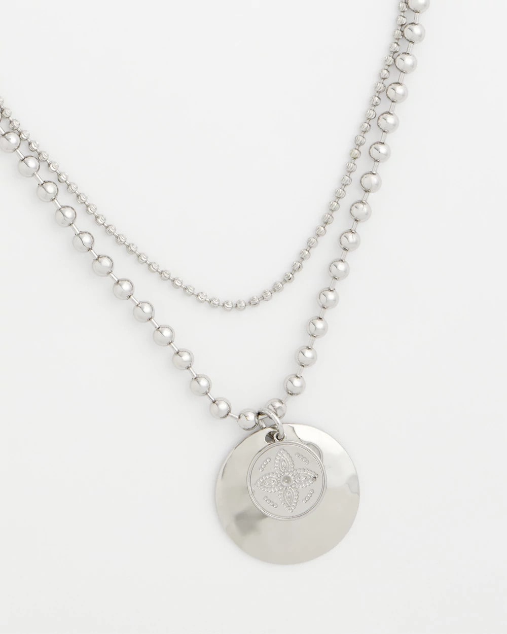Short Silver Ball Chain Pendant - Chico's