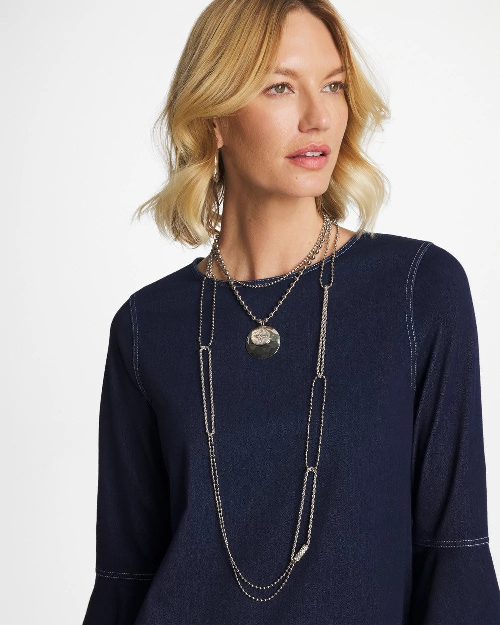 Short Silver Ball Chain Pendant - Chico's