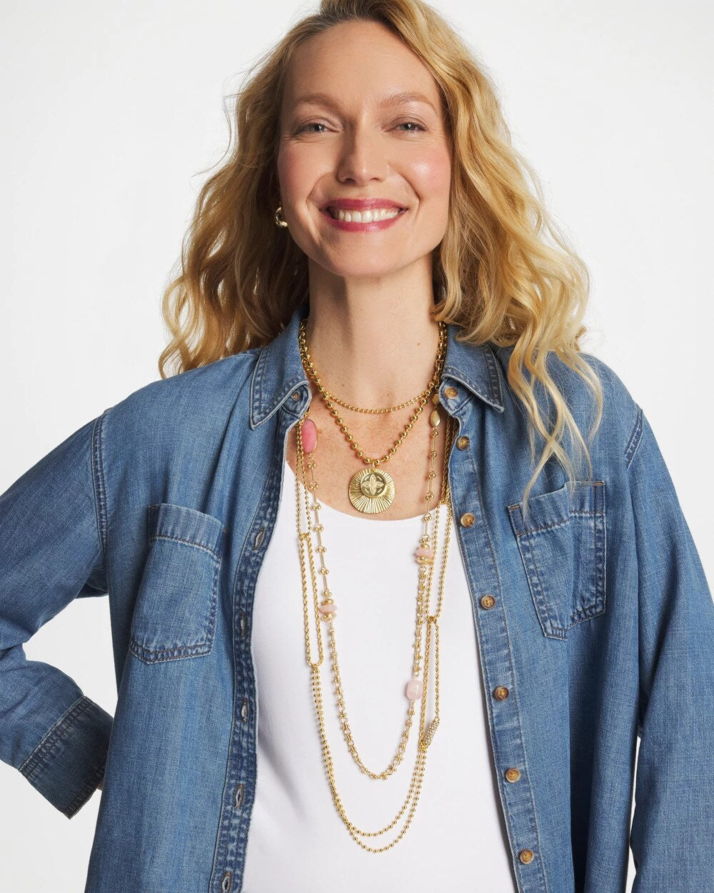 Short Gold Ball Chain Pendant - Chico's