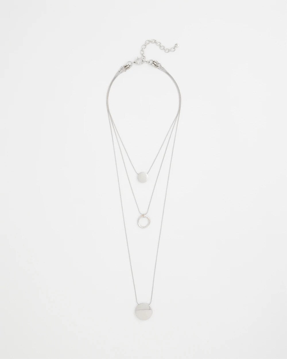Silver Triple Pendant Necklace - Chico's