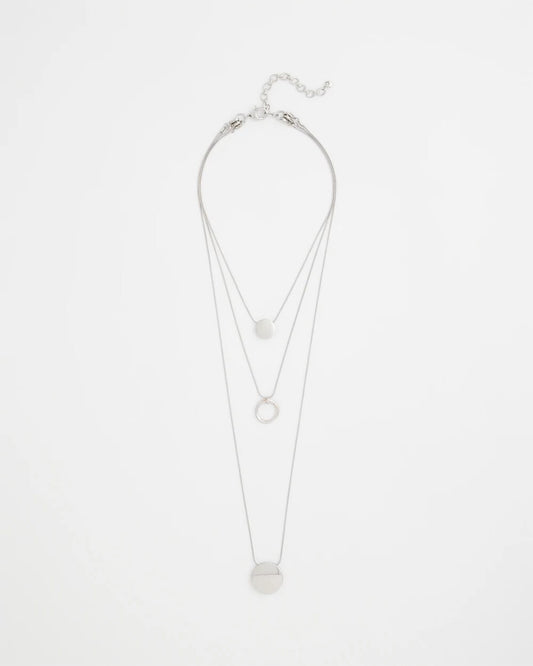 Silver Triple Pendant Necklace - Chico's