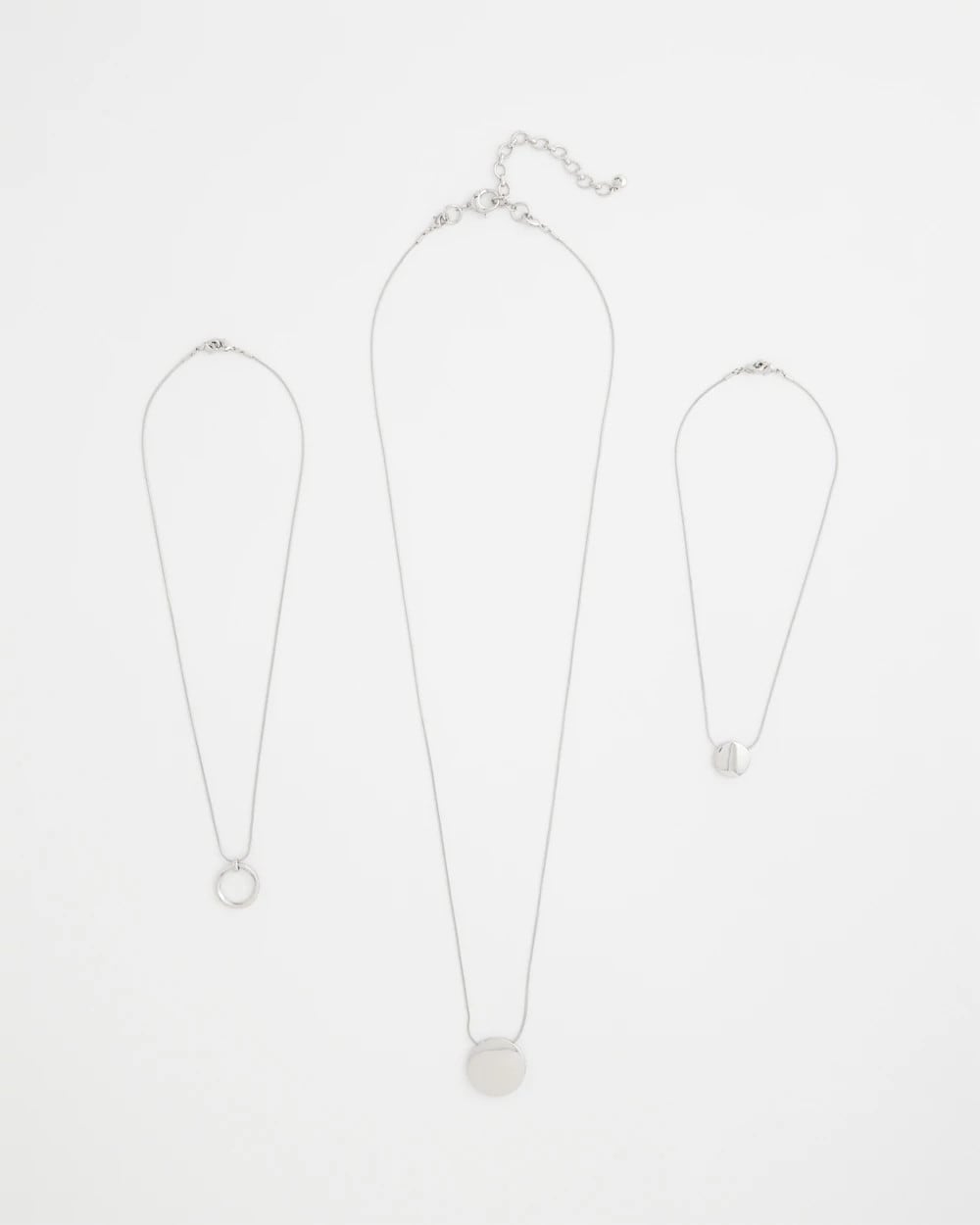 Silver Triple Pendant Necklace - Chico's