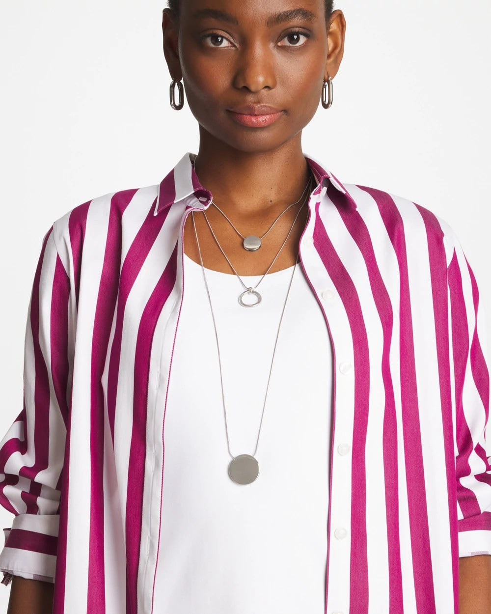 Silver Triple Pendant Necklace - Chico's