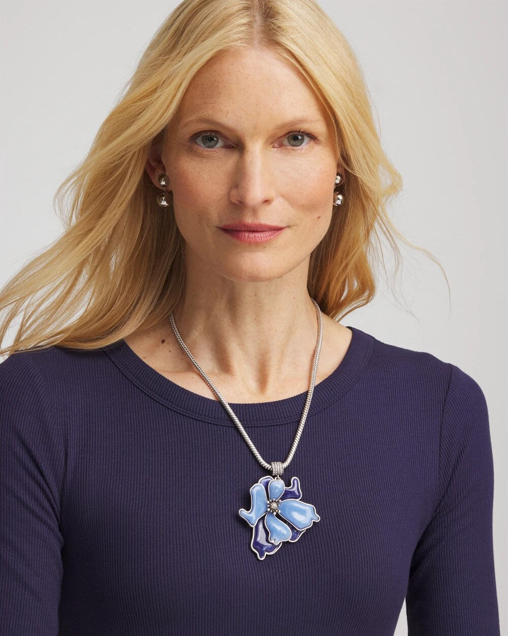 Blue Flower Pendant - Chico's